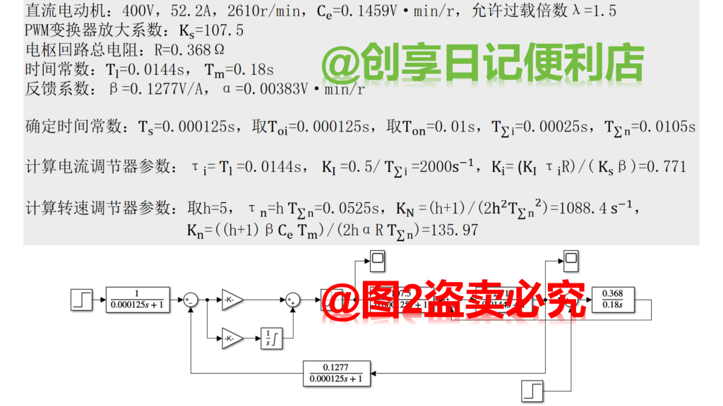 双闭环直流电机调速控制系统仿真设计-创享日记
