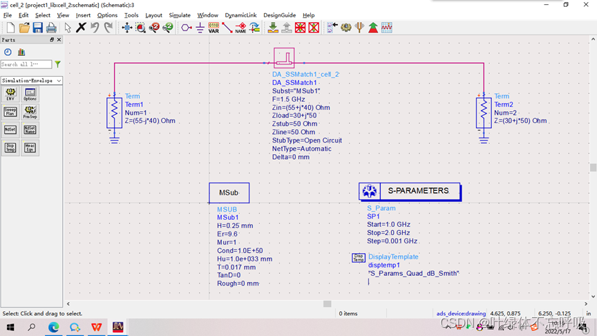 微波技术大作业课设分立电容电感+微带单枝短截线+微带双枝短截线匹配电路设计-创享日记