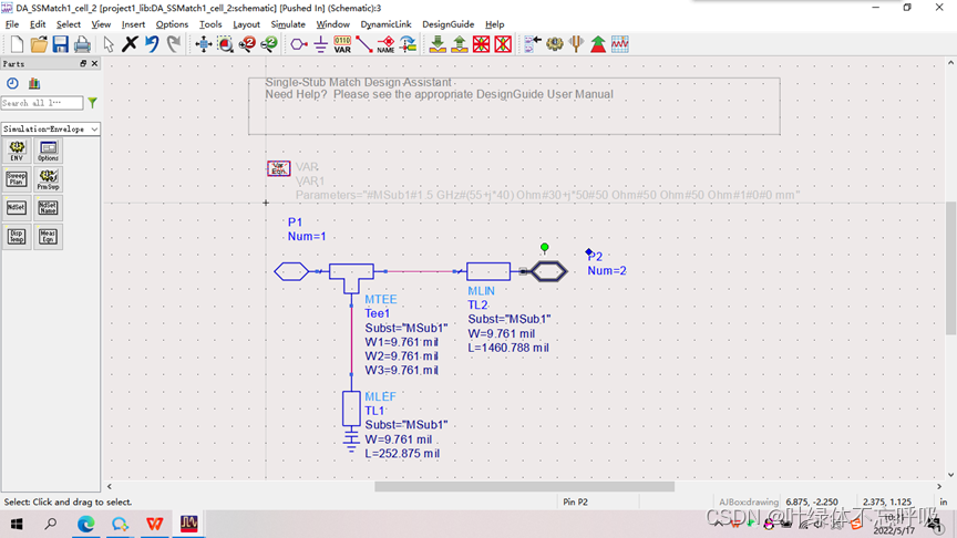 微波技术大作业课设分立电容电感+微带单枝短截线+微带双枝短截线匹配电路设计-创享日记