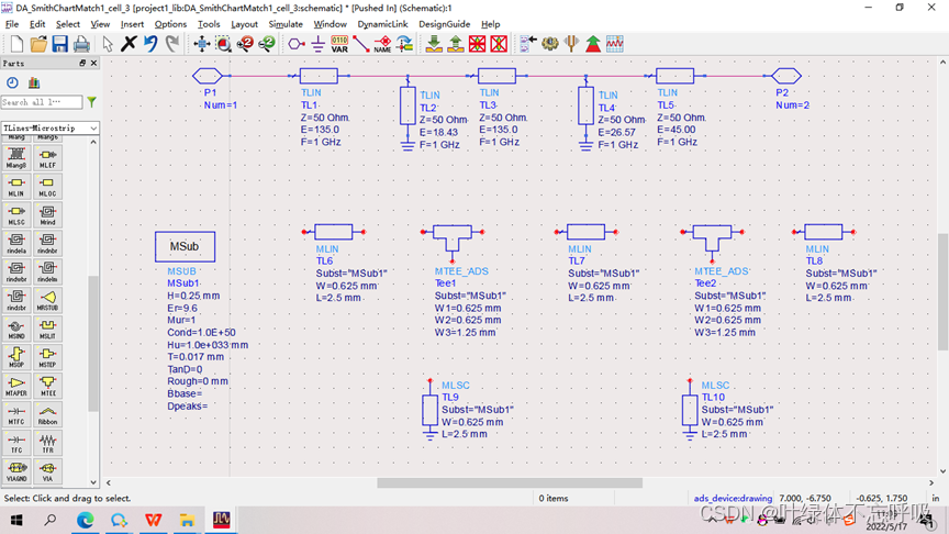 微波技术大作业课设分立电容电感+微带单枝短截线+微带双枝短截线匹配电路设计-创享日记