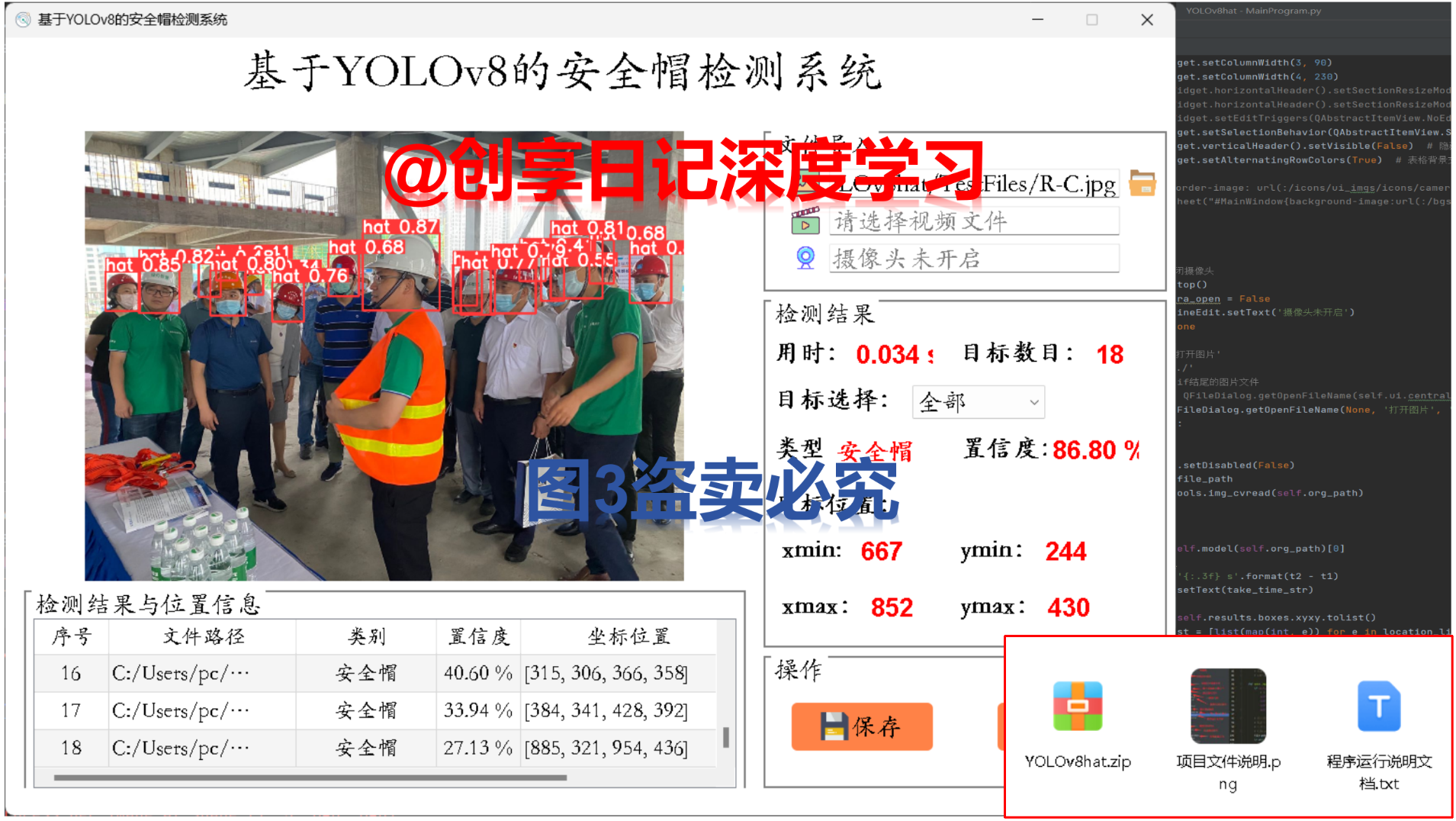 深度学习YOLOv8工地安全帽识别佩戴头盔佩戴检测识别系统-创享日记