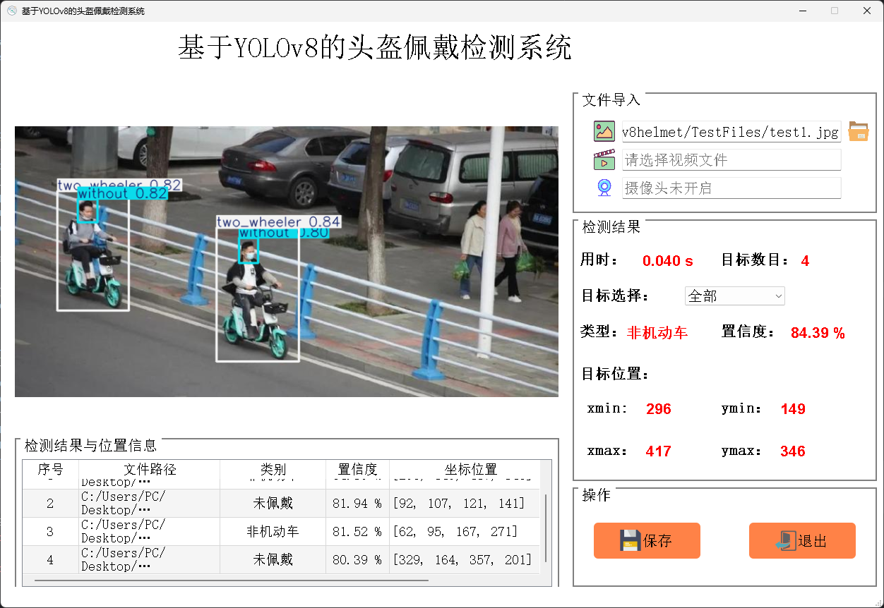 深度学习YOLOv8电瓶车电动车安全帽检测佩戴摩托车头盔电动车头盔识别系统-创享日记